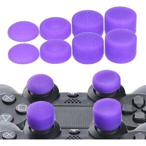 8PCS Analog Gamepad Thumb Stick Grips Thumbsticks Joystick Cap Cover for PS5, PS4, PS3, Switch Pro, Xbox one, Xbox 360, Wii U, PS2 Controller (Purple)