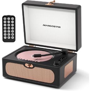 CD Player for Home with Speakers, Bluetooth Output Transmission, Rechargeable Battery Portable Desktop CD Player LED Display, Remote Control, USB Playback, Auto-Off, Headphone Jack - Black…