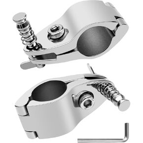 2PCS Bimini Top Jaw Slides for 7/8 Inch or 1 Inch Round Tubing, Heavy Duty Marine 316 Stainless Steel Bimini Top Hardware Fitting, External Eye End Top Hinged Jaw Slides