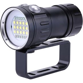 FTVOGUE 2PCS IPX8 18000lm 500M مصباح يدوي مقاوم للماء ضوء تحت الماء في الهواء الطلق مخيم سبائك الألومنيوم اللون تصميم محمول محمول، ضوء أحمر وأزرق للأنشطة تحت الماء