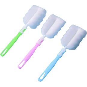 3PCS Bottle Brush,Bottle Washer Set Long Sponge Bottle Cleaning Brushes Baby Bottle Cleaner Brush, Nipple Brush, Blue, Green, Pink