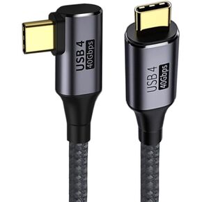 NFHK Angled USB4 Cable 40Gbps with 100W Charging and 8K@60Hz 5K@60Hz USB4.0 Compatible with Thunderbolt3/4 30cm
