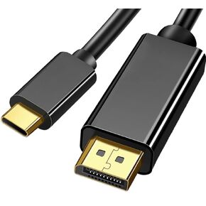 USB C to DisplayPort Cable (4K 60Hz, 2K 144 / 165Hz), Ankky Thunderbolt 3/4 to Display Port Cord for MacBook Pro/Air, iPad Pro/Air, iMac, Surface, Galaxy-6FT, Black