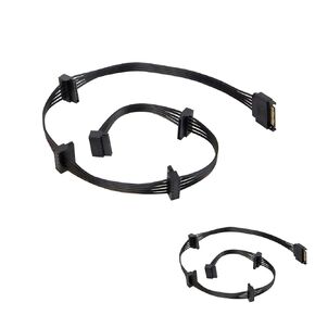 2-Pack 15Pin SATA to 5 SATA Power Extension Cables Splitter for HDD/SSD - 21 Inches