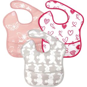 Accmor Waterproof Baby Bibs, Bibs for Baby Girls Boys 3-24 Months, Toddler Apron Smock Bibs for Feeding Eating