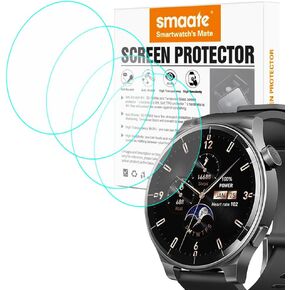 Compatible with TOZO S5 1.43", Round Smart Watch Tempered Glass Screen Protector, 4PCs, 9H