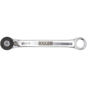 Railer Double Ended 1/4" Hex Mini Bit Ratchet | Industrial Strength Ratcheting Screwdriver with 5/16" Wrench