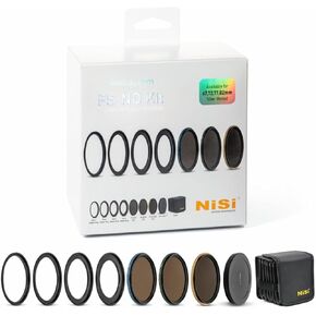 NiSi 67mm-82mm Swift FS ND Filter Kit - Full Spectrum Neutral Density ND8 (3 Stop), ND64 (6 Stop), ND1000 (10 Stop) - 82mm Swift System Press-On Filters with 67mm/72mm/77mm/82mm Thread Adapters