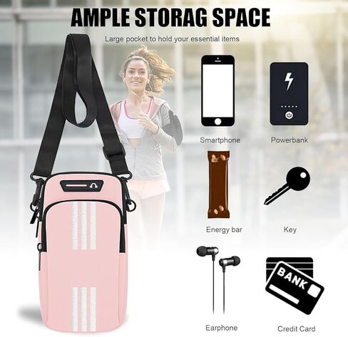 Phone Holder for Running Armband,2 Pack Cell Phone Purse Small Crossbody Bags for Women Men Kids,iPhone 15 14 13 12 11 Pro Max Xs Xr X 8 7 Plus Galaxy Ultra Note Arm Band Sleeve Carrier Pouch in Kuwait