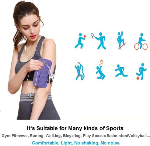 GLBSUNION Multifunctional Outdoor Sport Armband Sweatproof Running Armbag Casual Arm Package Bag Gym Fitness Cell Phone Pocket Key Holder for iPhone 14 13 12 11 Max XR SE Pro Plus Galaxy Note S22 S21 in Saudi Arabia