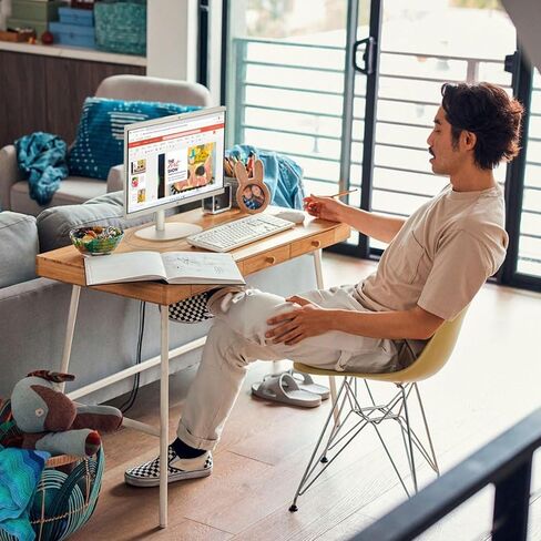 HP 22" All-in-One Desktop Computer, 8GB DDR5 RAM, 128GB UFS Storage,13th Gen Intel Quad-Core CPU, FHD VA Display, WiFi 6, Bluetooth 5.3, RJ45, USB-C (10Gbps), UHD Graphics, 720p Cam, Cashmere White in Kuwait