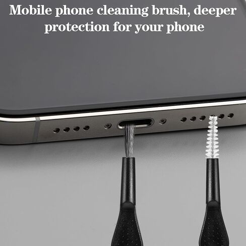 7PCS Dust Plug Set, Anti Dust Cover Charging Port Protector Cap with Cleaning Brush Compatible with USB Type-C Most Mobile Phone Devices(Black) in Saudi Arabia