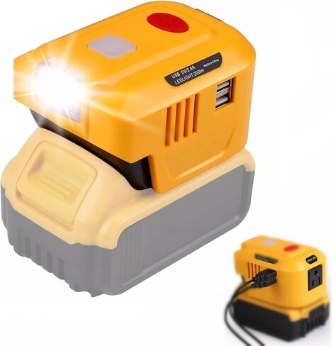 150W Portable Power Supply Inverter for Dewalt 18V 20V Battery,DC 20V to AC 110V-120V Power Inverter Generator, USB Power Source Phone Charger Adapter for Dewalt with AC Outlet & LED Light in Saudi Arabia
