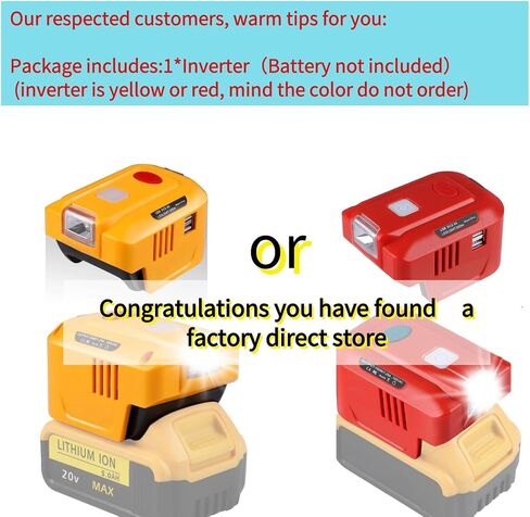 150W Portable Power Supply Inverter for Dewalt 18V 20V Battery,DC 20V to AC 110V-120V Power Inverter Generator, USB Power Source Phone Charger Adapter for Dewalt with AC Outlet & LED Light in Saudi Arabia