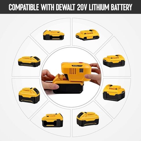 150W Portable Power Supply Inverter for Dewalt 18V 20V Battery,DC 20V to AC 110V-120V Power Inverter Generator, USB Power Source Phone Charger Adapter for Dewalt with AC Outlet & LED Light in Saudi Arabia
