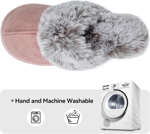 Fuzzy House Slippers for Women Memory Foam,Fluffy Non-Slip House Shoes for Women Indoor,Warm Cozy Comfy Ladies Bedroom Slippers for Men in Saudi Arabia