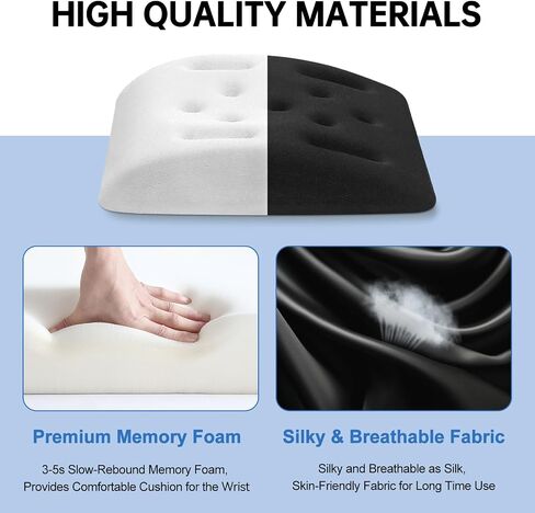 Upgraded Keyboard Wrist Rest for Laptop, Ergonomic Laptop Wrist Support for Keyboard, Memory Foam Laptop Wrist Pads for Computer Keyboard, Wrist Protector Cushion for Typing (Black) in Saudi Arabia