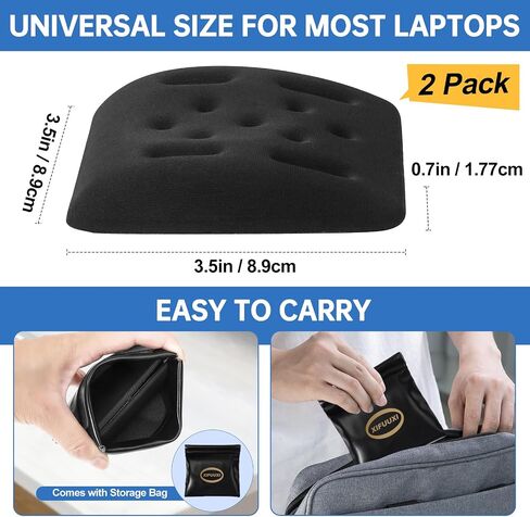 Upgraded Keyboard Wrist Rest for Laptop, Ergonomic Laptop Wrist Support for Keyboard, Memory Foam Laptop Wrist Pads for Computer Keyboard, Wrist Protector Cushion for Typing (Black) in Saudi Arabia