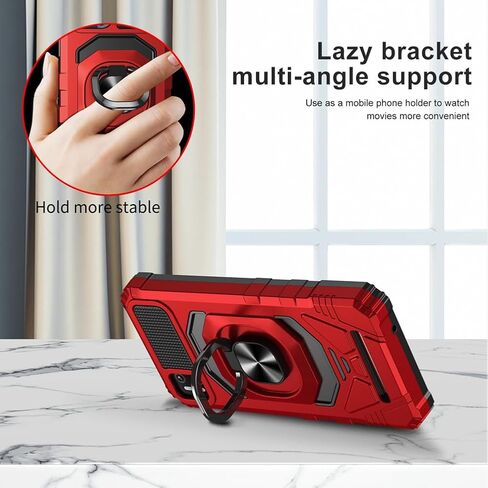 for Cloud Mobile Stratus C7 Case with 1 Pack Screen Protector,Dual Layer Hybrid Heavy Duty Defender Protection,Sleek Rugged Reinforced Cushion Corner Kickstand Shockproof Bumper Cover Red in Saudi Arabia
