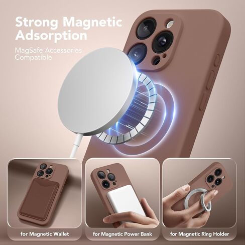 Magnetic for iPhone 16 Pro Max Case, Compatible with MagSafe, [Full Camera Protection][2 Screen Protectors] Silicone Shockproof Protective Phone Case for iPhone 16 Pro Max 6.9", Calke Green in Kuwait