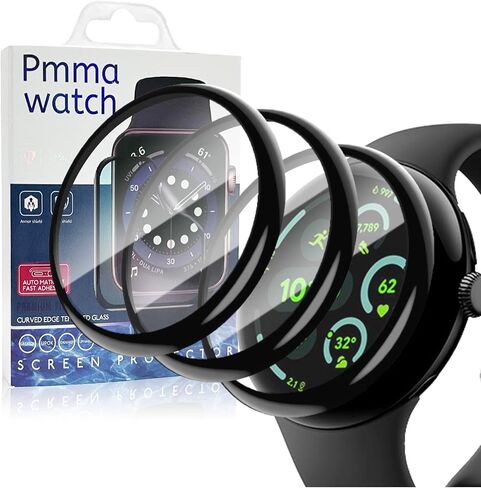 for Google-Pixel Watch-3 Screen-Protector 45mm - Curved Edge PMMA 3D Film for (2024) Pixel Watch 3 45mm Film Full Cover, HD Clear, Anti-Scratch, Ultra-Thin Screen Protector in Saudi Arabia