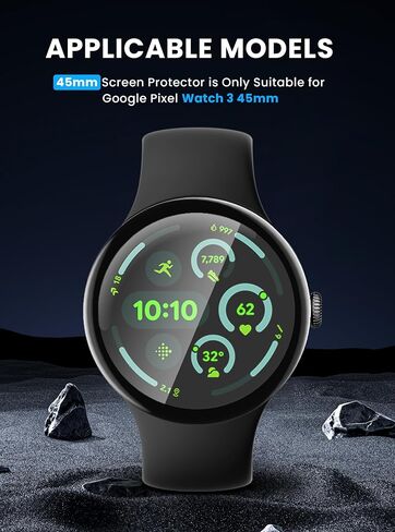 for Google-Pixel Watch-3 Screen-Protector 45mm - Curved Edge PMMA 3D Film for (2024) Pixel Watch 3 45mm Film Full Cover, HD Clear, Anti-Scratch, Ultra-Thin Screen Protector in Saudi Arabia
