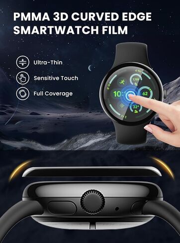 for Google-Pixel Watch-3 Screen-Protector 45mm - Curved Edge PMMA 3D Film for (2024) Pixel Watch 3 45mm Film Full Cover, HD Clear, Anti-Scratch, Ultra-Thin Screen Protector in Saudi Arabia