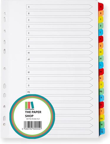 [3 Pack] A-Z Binder Dividers with Tabs A4 | Alphabet DIviders for 3 Ring Binder | Perfect for Organizing Pages in 3 Ring Binder Dividers with tabs, Each Set Includes Tab Dividers | The Paper Shop in Kuwait