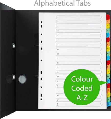 [3 Pack] A-Z Binder Dividers with Tabs A4 | Alphabet DIviders for 3 Ring Binder | Perfect for Organizing Pages in 3 Ring Binder Dividers with tabs, Each Set Includes Tab Dividers | The Paper Shop in Kuwait
