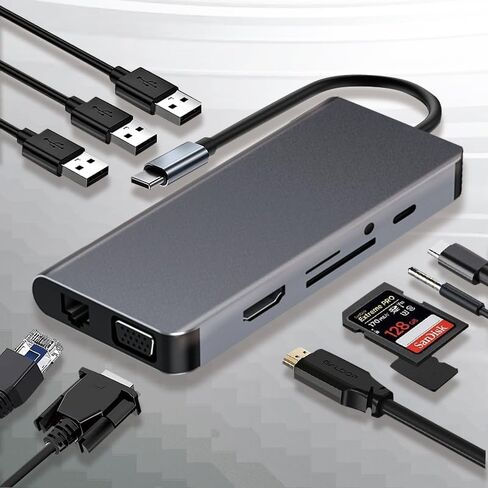 USB C Hub Docking Station HDMI Adapter,8 in 1 USB C Hub Multiport Adapter,with HDMI,PD,2 USB,USB-C Data Port,SD/TF,Ethernet Compatible Multi-Adapter Converter for Various Types of Notebook Computers in Saudi Arabia