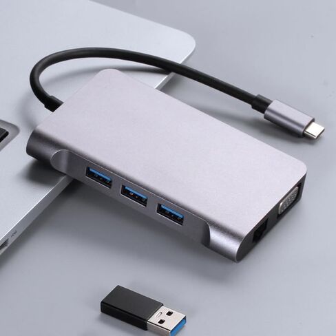USB C Hub Docking Station HDMI Adapter,8 in 1 USB C Hub Multiport Adapter,with HDMI,PD,2 USB,USB-C Data Port,SD/TF,Ethernet Compatible Multi-Adapter Converter for Various Types of Notebook Computers in Saudi Arabia