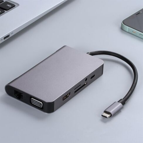 USB C Hub Docking Station HDMI Adapter,8 in 1 USB C Hub Multiport Adapter,with HDMI,PD,2 USB,USB-C Data Port,SD/TF,Ethernet Compatible Multi-Adapter Converter for Various Types of Notebook Computers in Saudi Arabia