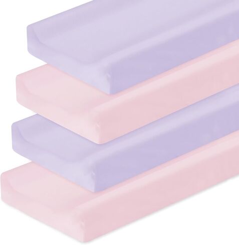 Changing Pad Cover Fitted for Boys Girls, 4 Pack Baby Changing Table Cover Sheets Neutral, Soft Breathable for 32"x16" Diaper Change Table Pad, Bassinet Sheets in Saudi Arabia
