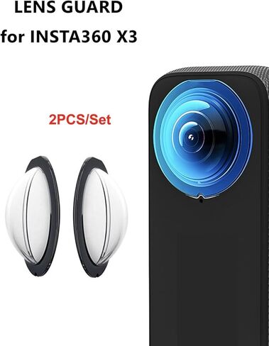 واقي عدسة لجهاز Insta360 X3، غطاء عدسة واقٍ للكمبيوتر الشخصي، حافظة حماية عدسة مزدوجة لاصقة، ملحقات كاميرا الحركة، شفاف شفاف، قطعتان من واقيات العدسات in Kuwait