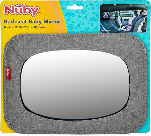 Nuby Shatterproof Rear Facing Backseat Baby Mirror, Grey in Kuwait