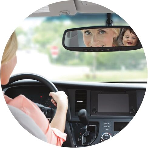 Nuby Shatterproof Rear Facing Backseat Baby Mirror, Grey in Kuwait