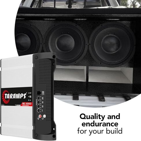 Taramps HD 3000 2 أوم فئة D قطعة واحدة صوت السيارة أمبير 3000 واط RMS + Taramps TS 400x4 2 أوم مجموعة كاملة 4 قنوات 400 واط RMS حزمة مضخم صوت للسيارة، عبوتان in Kuwait