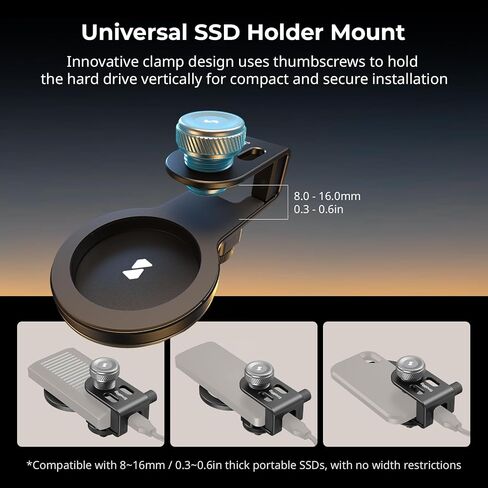 SMALLRIG SSD Holder 2-in-1 SSD Mount Bracket for MagSafe with Cold Shoe Cable Clamp, Compatible with 0.3-0.6in Thick SSDs for Samsung T5 T7 SSD, for SanDisk SSD, Compatible Cage - 4779 in Saudi Arabia