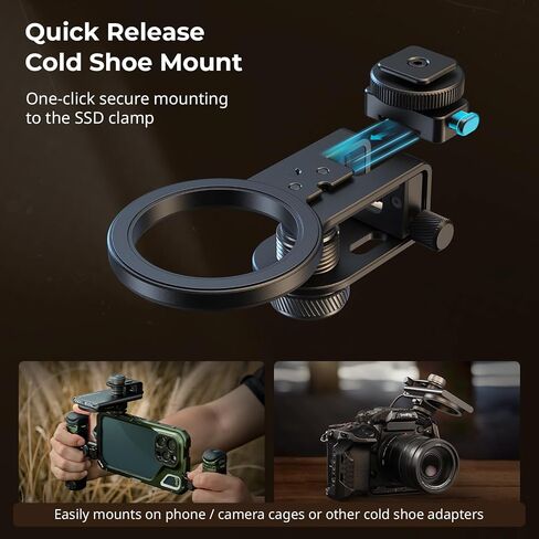 SMALLRIG SSD Holder 2-in-1 SSD Mount Bracket for MagSafe with Cold Shoe Cable Clamp, Compatible with 0.3-0.6in Thick SSDs for Samsung T5 T7 SSD, for SanDisk SSD, Compatible Cage - 4779 in Saudi Arabia