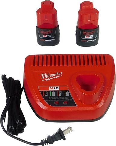 Milwaukee (2) 48-11-2401 M12 12V 2.0 Ah Batteries with 48-59-2401 Battery Charger in Saudi Arabia