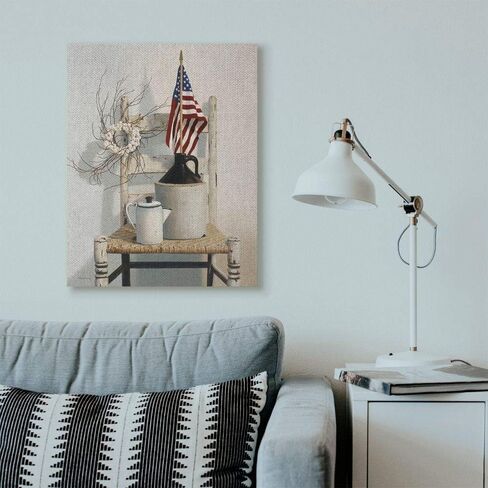 Stupell Industries Vintage Rustic Things American Flag Neutral Painting in Saudi Arabia