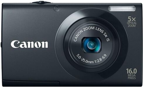 كاميرا Canon PowerShot A3400 IS 16.0 ميجابكسل رقمية مع تكبير بصري 5x وعدسة واسعة الزاوية 28 مم مع تسجيل فيديو عالي الدقة 720 بكسل ولوحة لمس LCD 3.0 بوصة (أسود) (متجدد) in Saudi Arabia