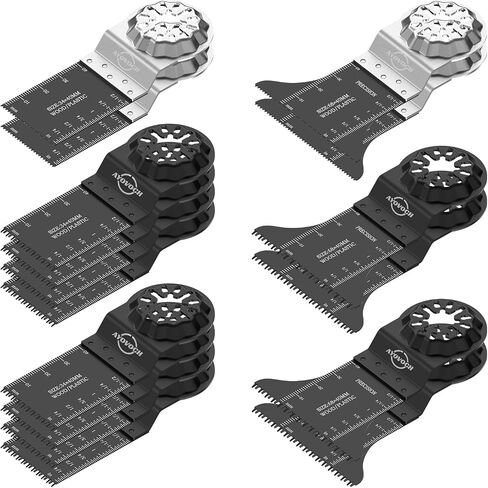 Oscillating Tool Blade Adapter-Free 2-sec Install, Fast Smooth Cutting Multitool Blade - Strong Straight & Wavy Teeth, Oscillating Saw Blade 16PCS for Wood Nails Metal, Fit Bosch Fein Dewalt in Saudi Arabia