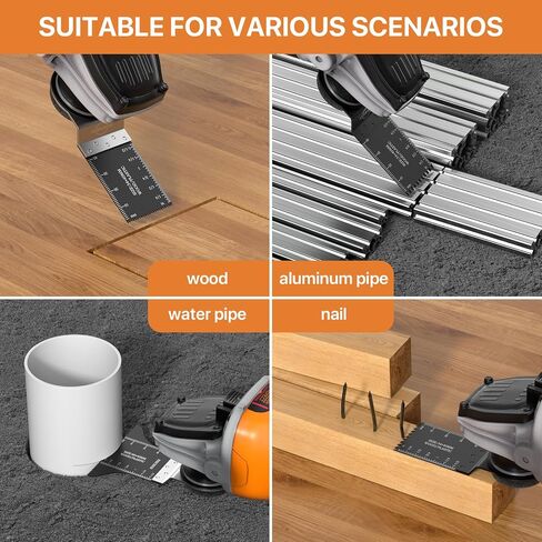 Oscillating Tool Blade Adapter-Free 2-sec Install, Fast Smooth Cutting Multitool Blade - Strong Straight & Wavy Teeth, Oscillating Saw Blade 16PCS for Wood Nails Metal, Fit Bosch Fein Dewalt in Saudi Arabia