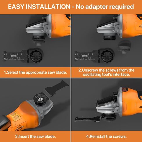 Oscillating Tool Blade Adapter-Free 2-sec Install, Fast Smooth Cutting Multitool Blade - Strong Straight & Wavy Teeth, Oscillating Saw Blade 16PCS for Wood Nails Metal, Fit Bosch Fein Dewalt in Saudi Arabia