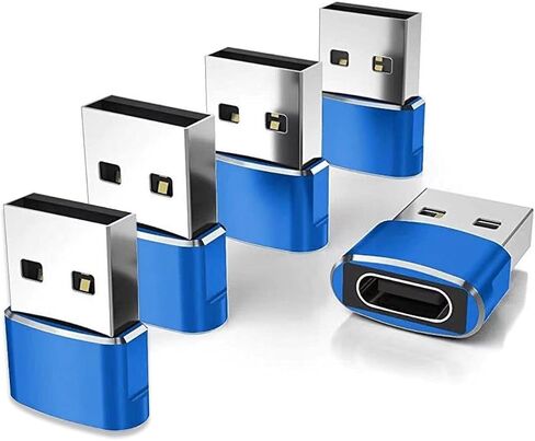 5 PackUSB C Female to Male Adapter,Type A Power Charger Cable… (Blue) in Saudi Arabia