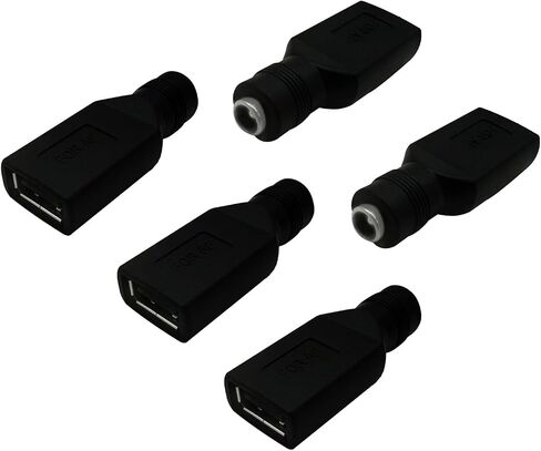 DC5.5x2.1mm، محول USB إلى DC، محول شحن الطاقة (USB Female إلى DC Female-5pcs) in Kuwait