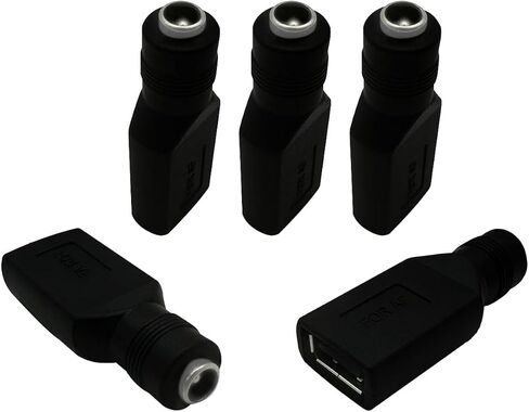 DC5.5x2.1mm، محول USB إلى DC، محول شحن الطاقة (USB Female إلى DC Female-5pcs) in Kuwait