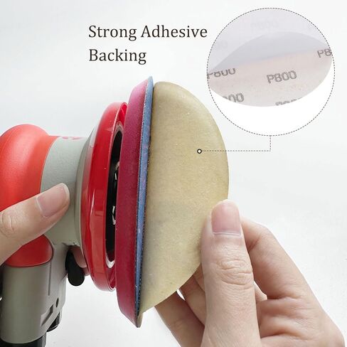 50pcs PSA Sanding Discs - [5 Inch x 800 Grit] Non-Hole Self Adhesive Sticky-Back Gold Sandpaper Discs for Automotive Car Paint Use, Aluminum Oxide, Round in Kuwait