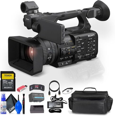 كاميرا فيديو NXCAM من سوني HXR-NX800 بدقة 4K HDR مقاس 1 بوصة (HXR-NX800) + بطاقة ذاكرة SF-M Tough Series سعة 64 جيجابايت + حقيبة كبيرة + قارئ بطاقات + محفظة ذاكرة + حافظة للغطاء + طقم تنظيف + كابل HDMI (متجدد) in Saudi Arabia